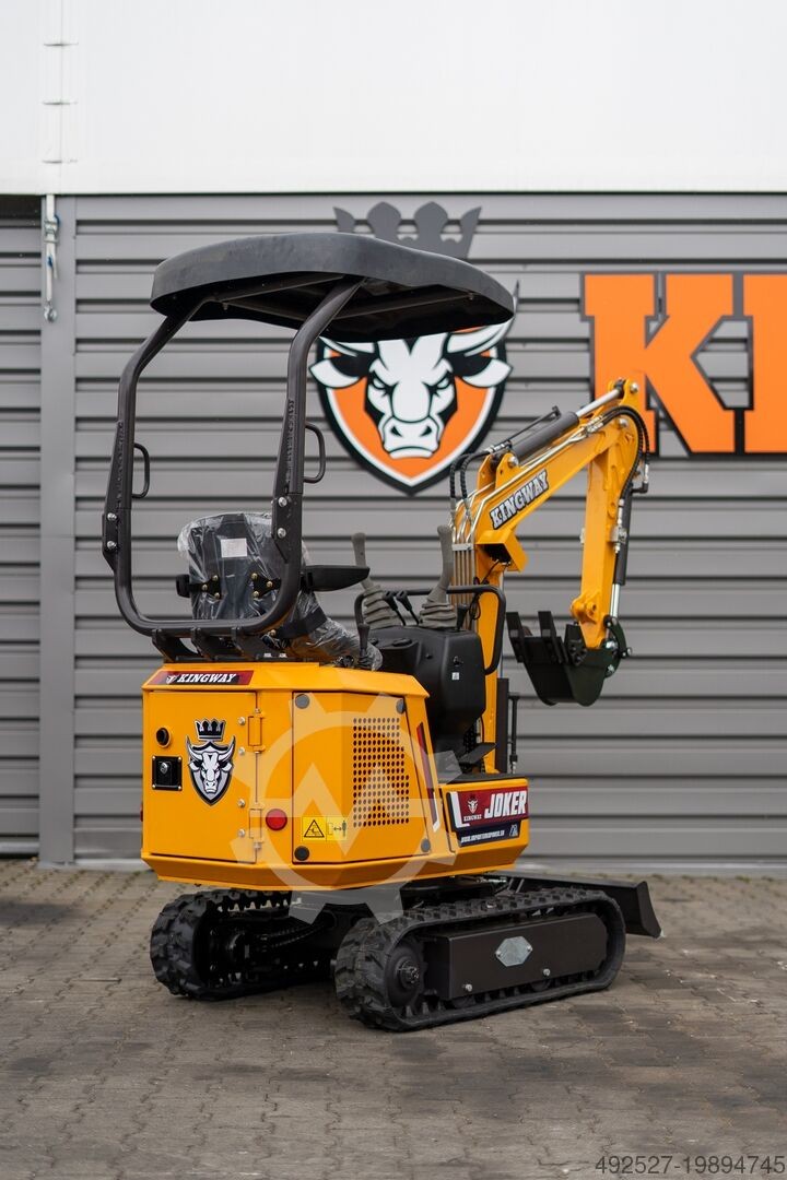 Mini pelle hydraulique jaune Ma boutique Kingway Joker R5 avec chenilles en caoutchouc et toit de protection